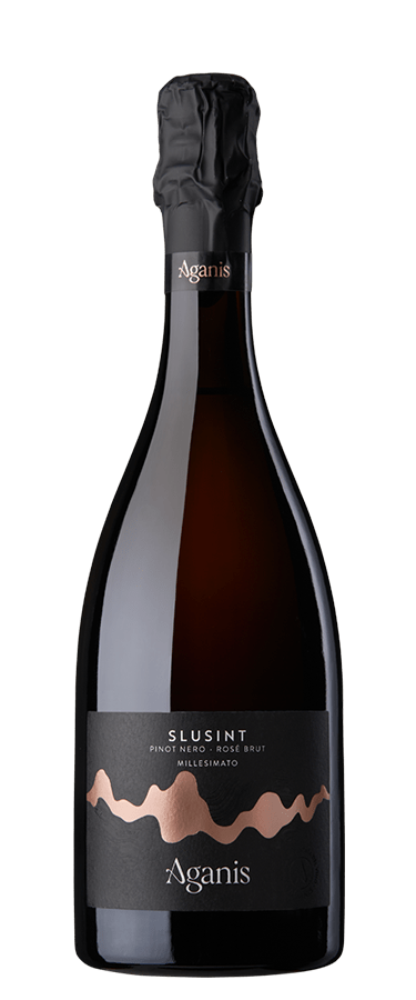 bottiglia Slusint Pinot Nero Spumante Rosé Brut Aganis Friuli